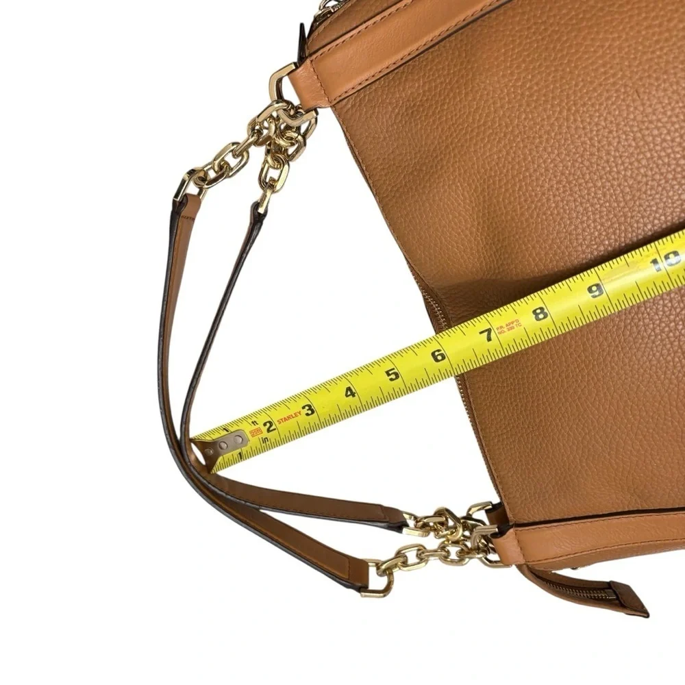 Michael kors brown leather expandable tote bag